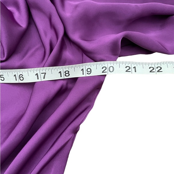 NWT Ramy Brook Camilla Silky Elegant Formal Mini Dress Long Sleeve Purple size 6 - Picture 10 of 12